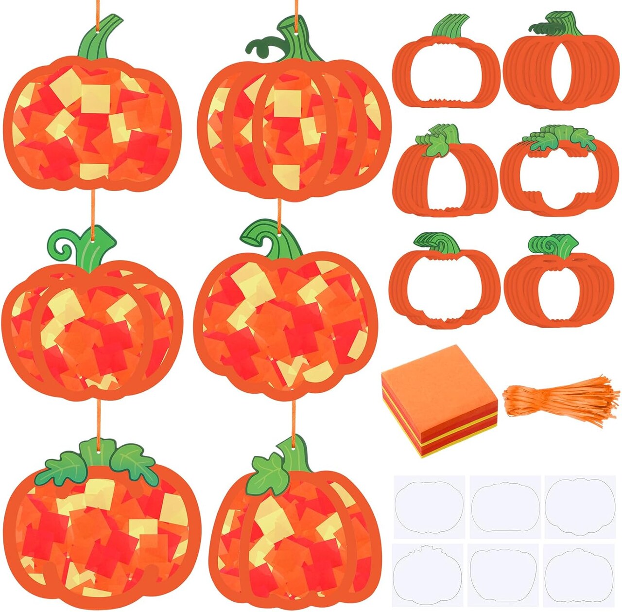 24 Sets Pumpkin Crafts Kit DIY Tissue Paper Sign Crafts